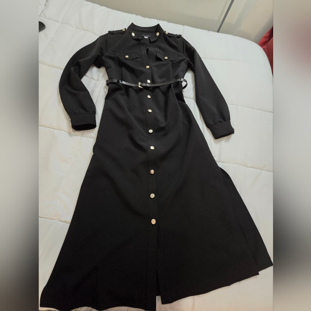 Tommy Hilfiger Black Dress with Gold Accents